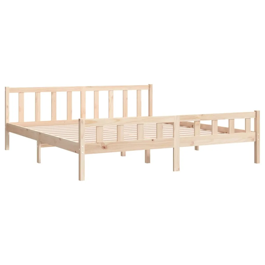 Cadre de lit sans matelas bois massif 160x200 cm - 4