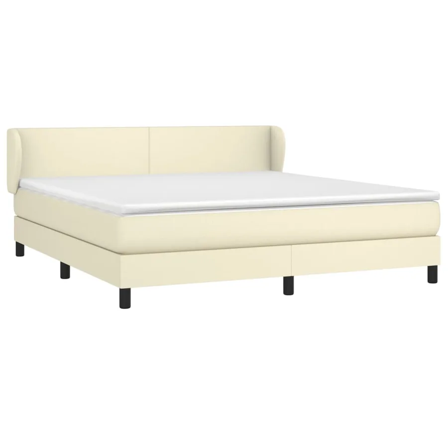 Sommier à lattes de lit avec matelas Crème 160x200cm Similicuir - 3