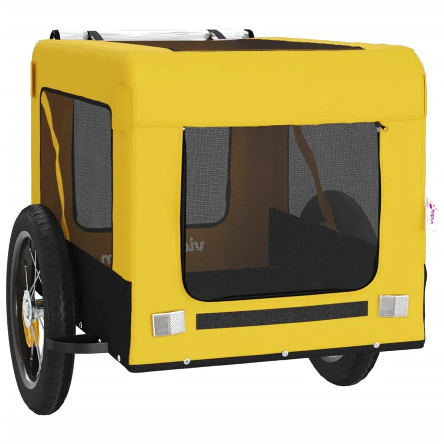 Remorque de vélo pour animaux de compagnie jaune et noir - 6