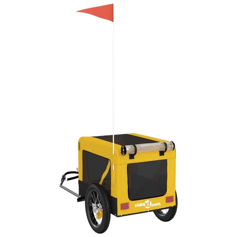 Remorque de vélo pour animaux de compagnie jaune et noir - 9