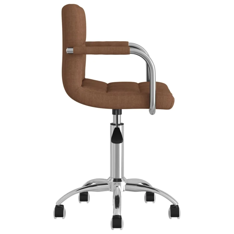 Chaise pivotante de salle à manger Marron Tissu - 3
