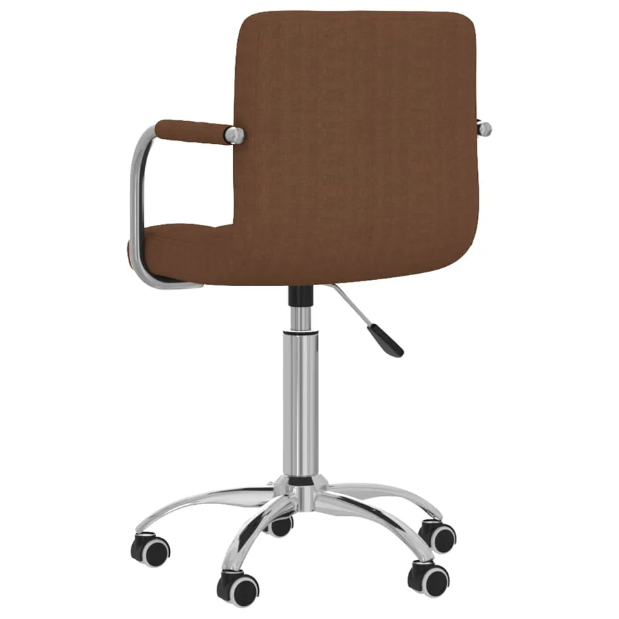 Chaise pivotante de salle à manger Marron Tissu - 4