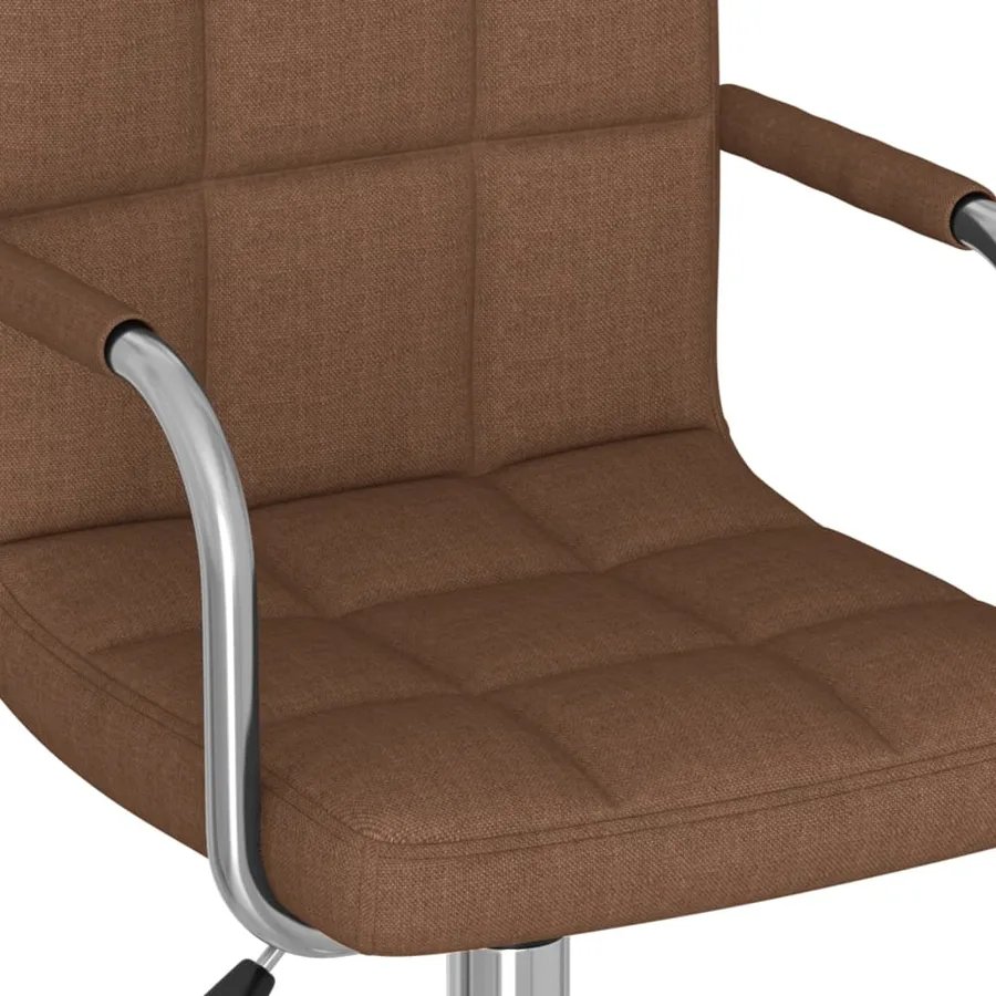 Chaise pivotante de salle à manger Marron Tissu - 6