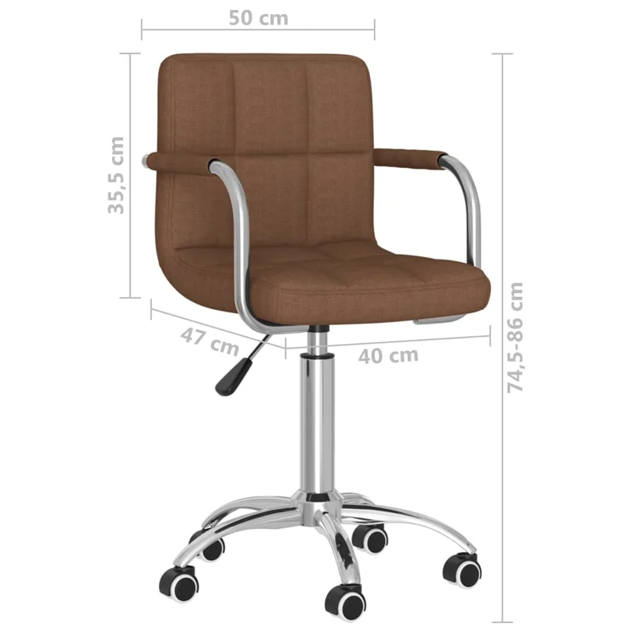Chaise pivotante de salle à manger Marron Tissu - 8