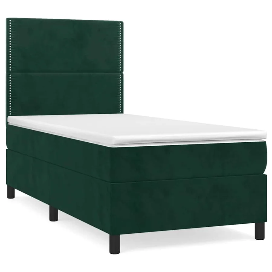Sommier à lattes de lit avec matelas Vert foncé 90x190 cm - 2