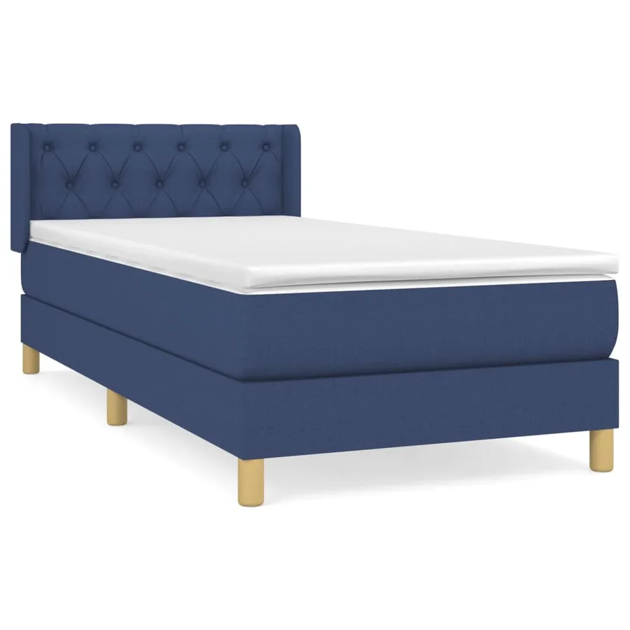Sommier à lattes de lit avec matelas Bleu 80x200 cm Tissu - 2