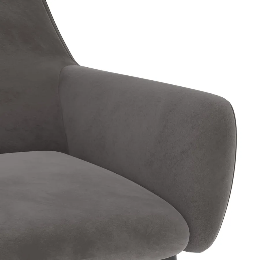 Chaises à manger lot de 4 Gris foncé Velours - 6
