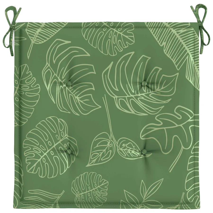 Coussins de chaise 4 pc Vert et blanc 50 x 50 x 4 cm - 5