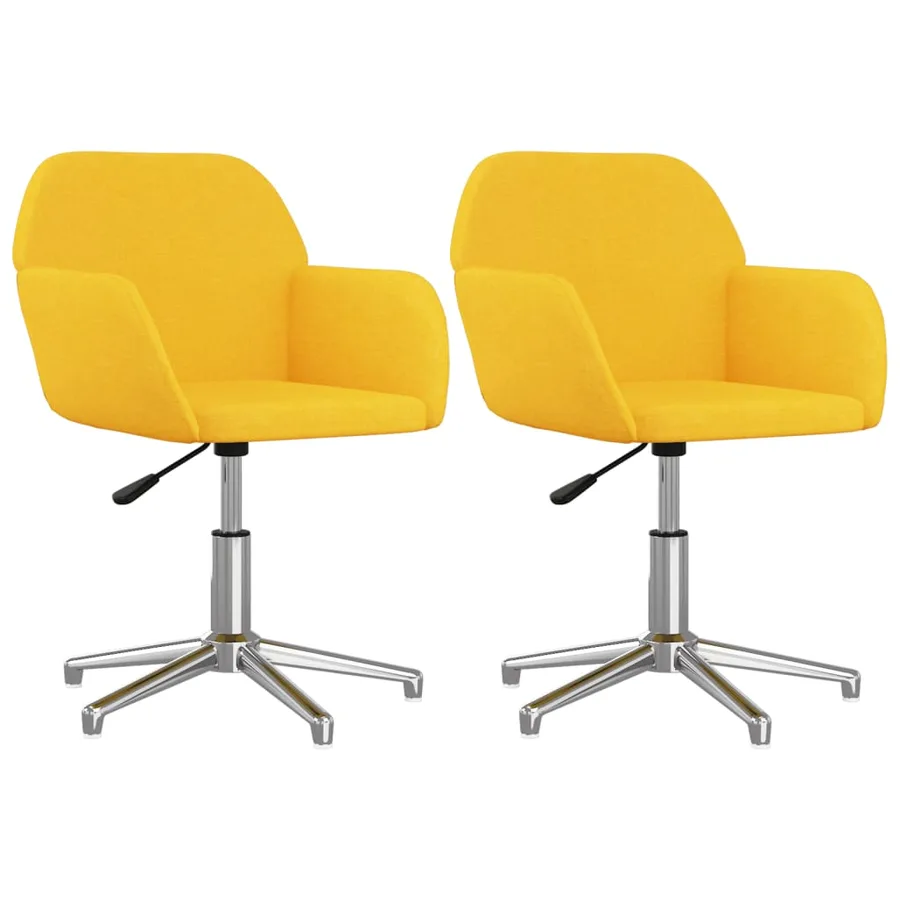 Chaises pivotantes à manger lot de 2 jaune moutarde tissu - 2