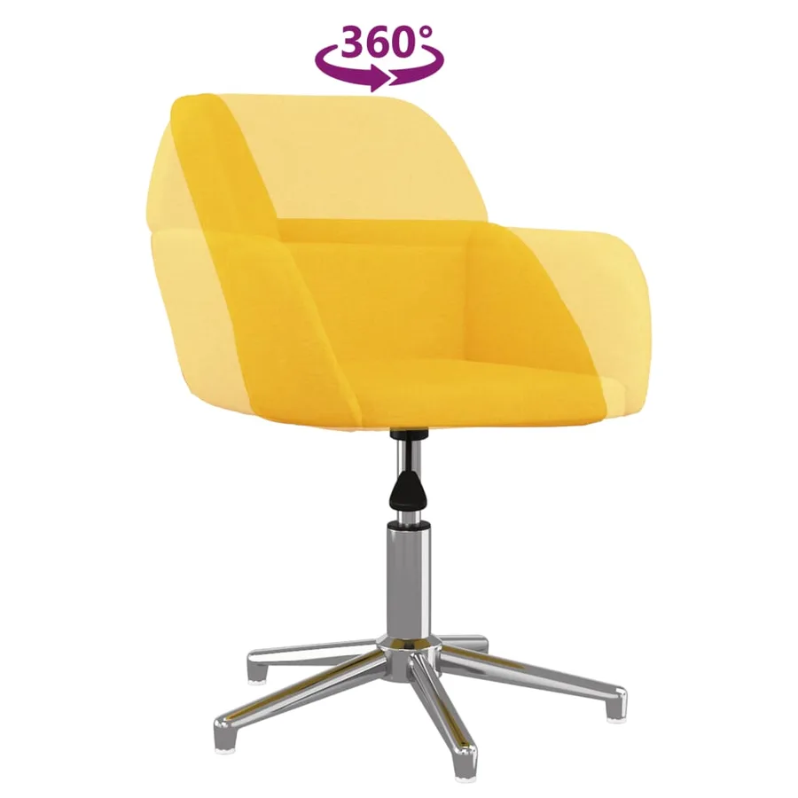 Chaises pivotantes à manger lot de 2 jaune moutarde tissu - 7