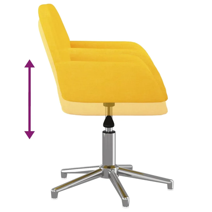 Chaises pivotantes à manger lot de 2 jaune moutarde tissu - 8
