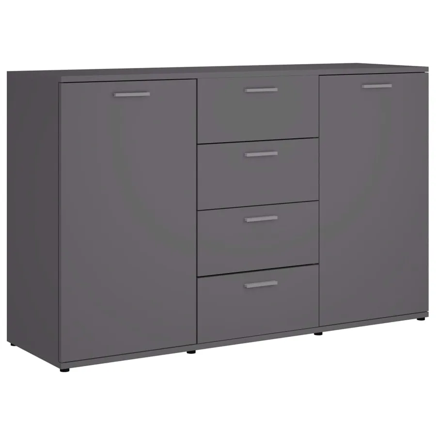 Buffet Gris 120x35,5x75 cm Bois d'ingénierie - 2