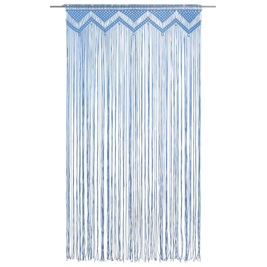 Rideau en macramé Bleu 140x240 cm Coton - 3