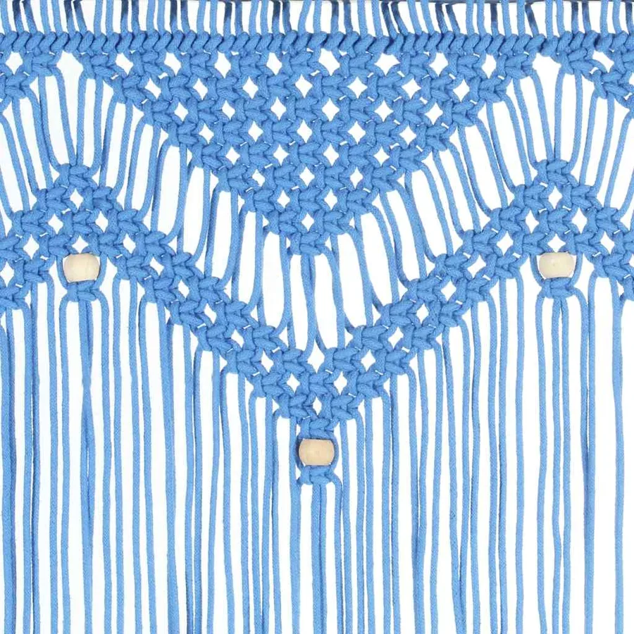 Rideau en macramé Bleu 140x240 cm Coton - 5