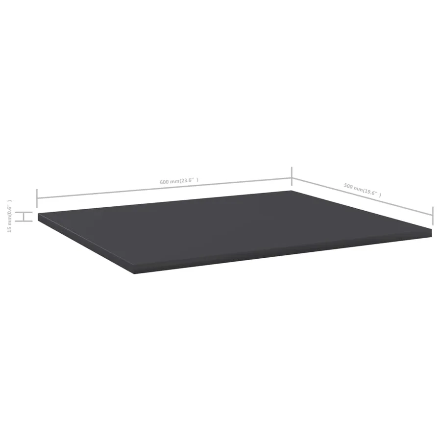 Panneaux de bibliothèque 4 pcs Gris 60x50x1,5 cm Aggloméré - 5