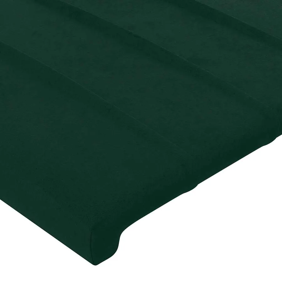 Cadre de lit sans matelas vert foncé 200x200 cm velours - 10