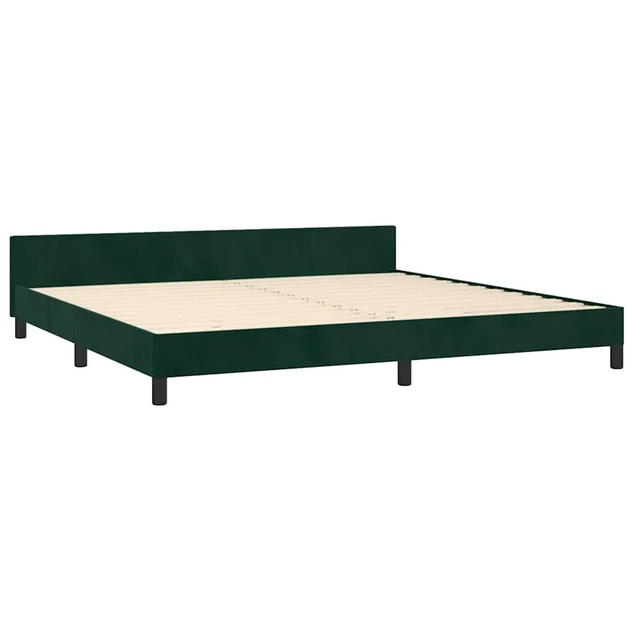 Cadre de lit sans matelas vert foncé 200x200 cm velours - 5