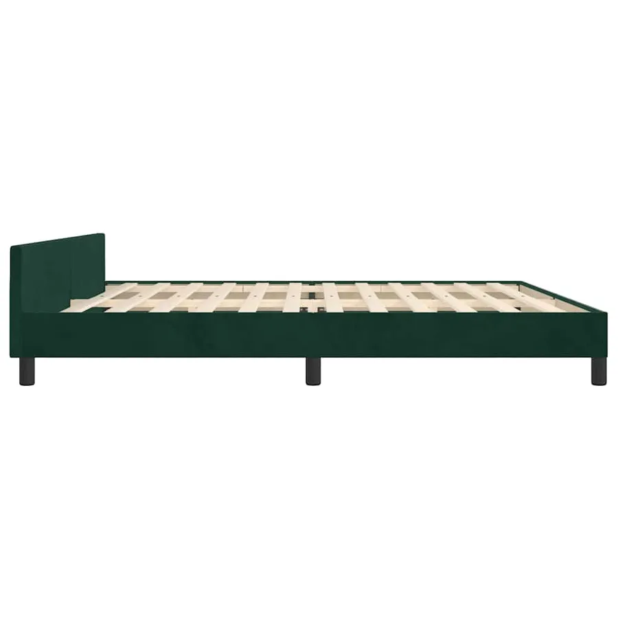 Cadre de lit sans matelas vert foncé 200x200 cm velours - 8