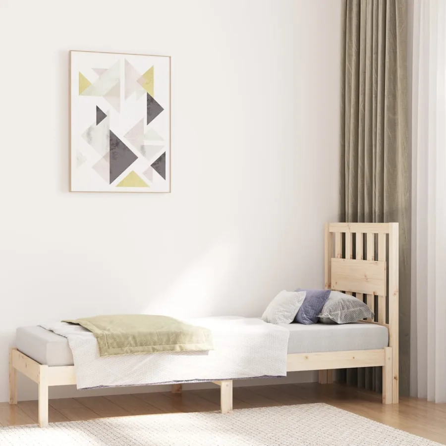 Cadre de lit sans matelas bois massif - 4
