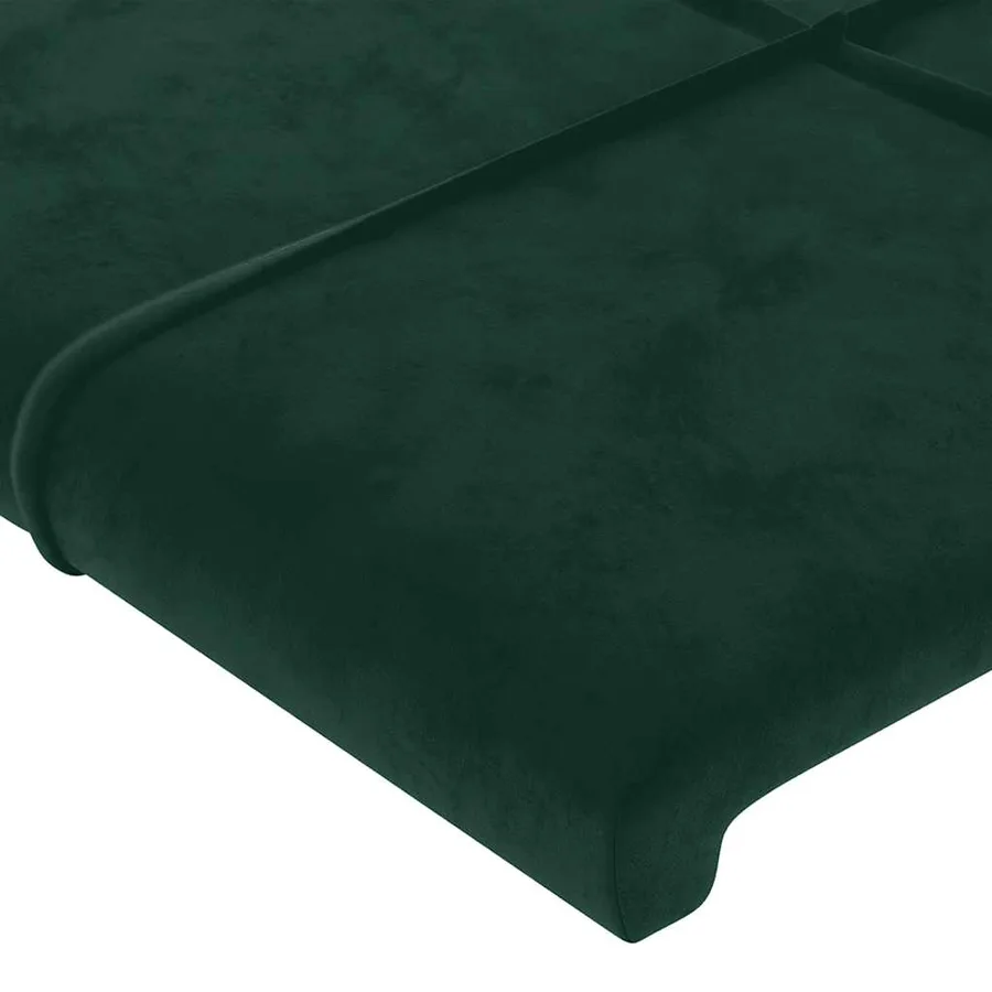 Tête de lit à LED Vert foncé 83x16x118/128 cm Velours - 5