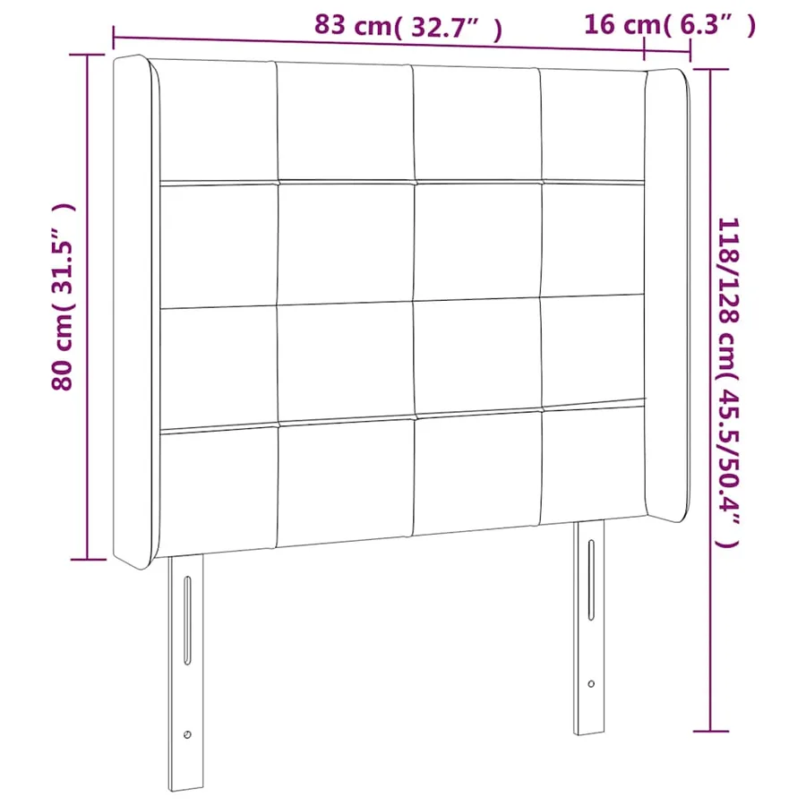 Tête de lit à LED Vert foncé 83x16x118/128 cm Velours - 7