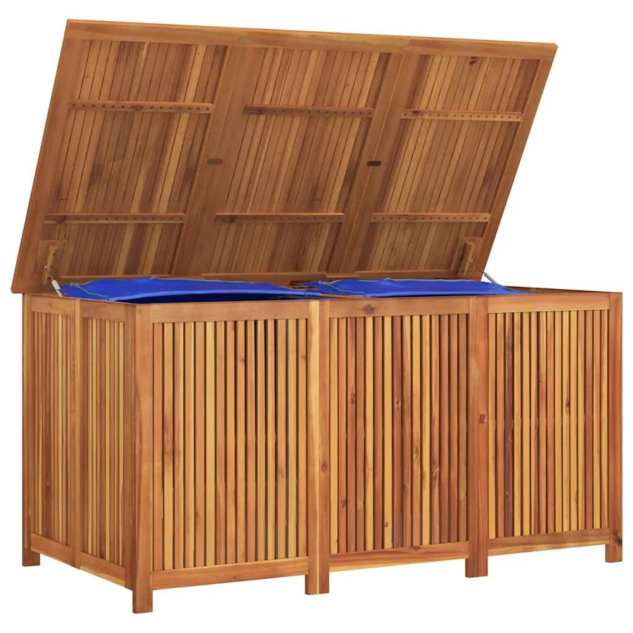 Boîte de rangement de jardin 150x80x75 cm bois massif d'acacia - 5