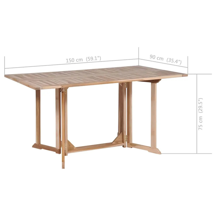 Ensemble à manger d'extérieur pliable 7 pcs Bois solide de teck - 13