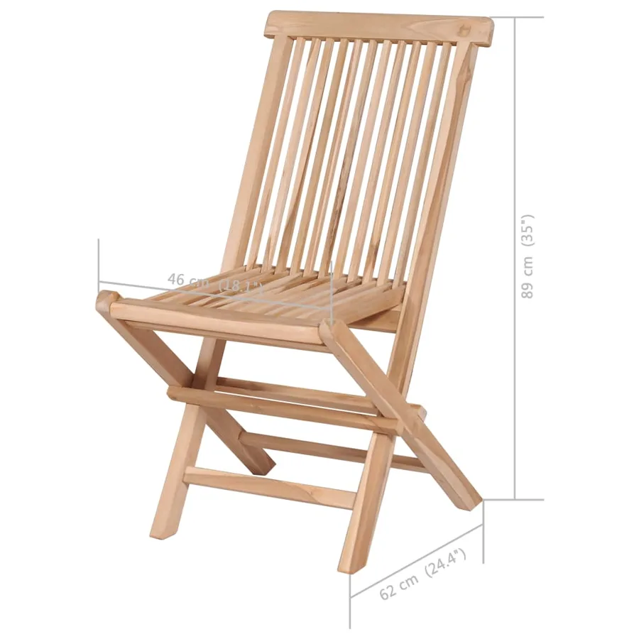 Ensemble à manger d'extérieur pliable 7 pcs Bois solide de teck - 14