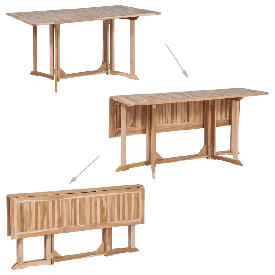 Ensemble à manger d'extérieur pliable 7 pcs Bois solide de teck - 2