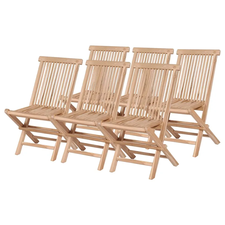 Ensemble à manger d'extérieur pliable 7 pcs Bois solide de teck - 4