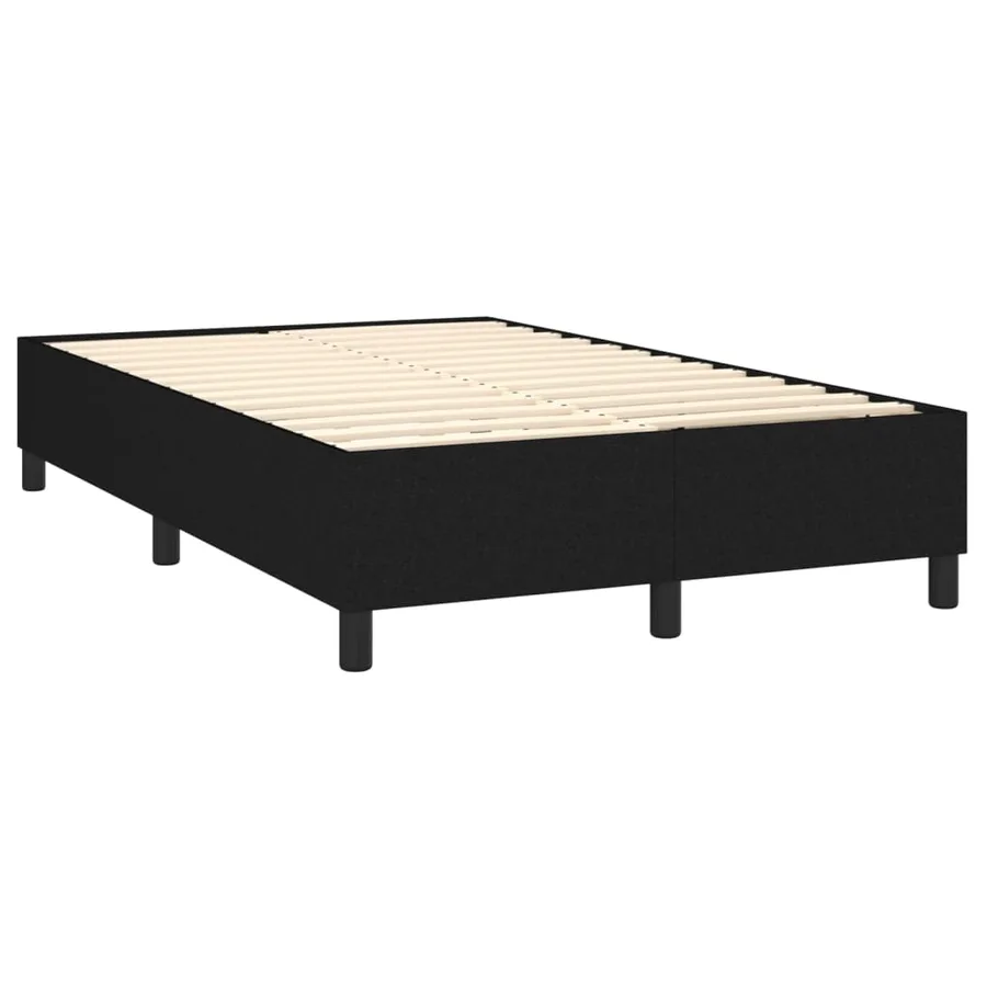 Sommier à lattes de lit avec matelas Noir 120x200 cm Tissu - 4
