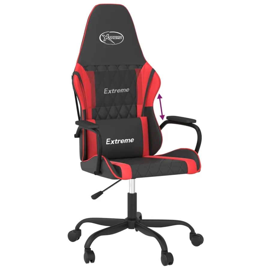 Chaise de jeu Noir et rouge Similicuir - 6