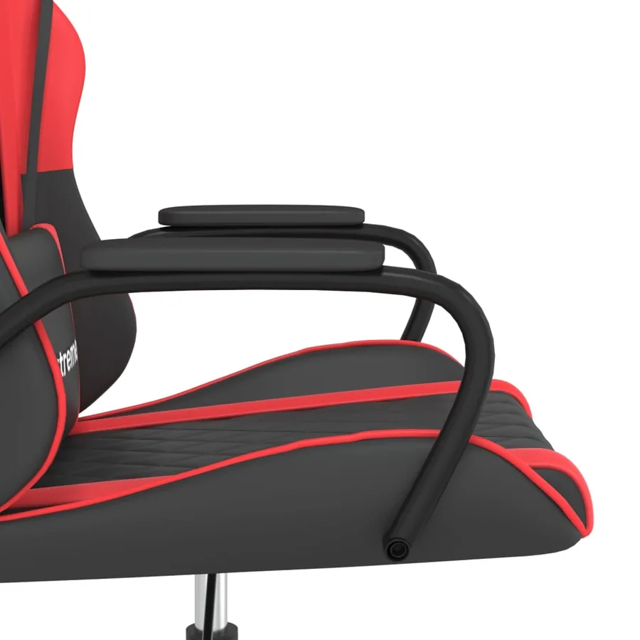 Chaise de jeu Noir et rouge Similicuir - 8