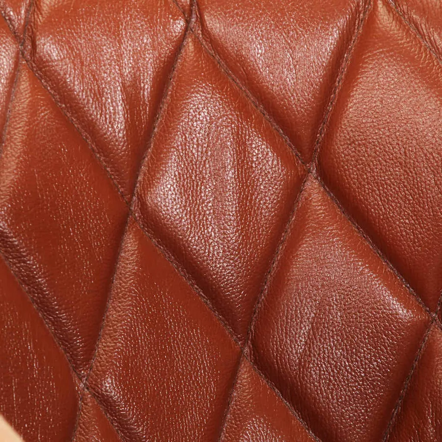 Chaise cabriolet marron cuir véritable bois de manguier massif - 6
