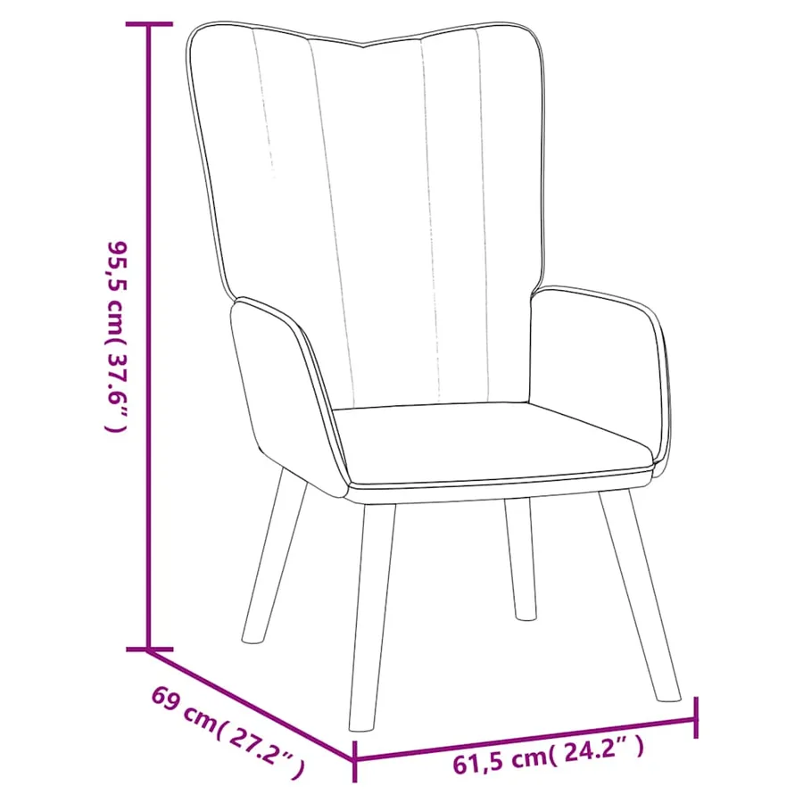 Chaise de relaxation avec repose-pied Noir Velours - 12