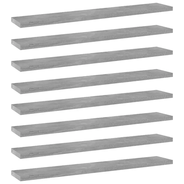 Panneaux de bibliothèque 8 pcs Gris béton 60x10x1,5cm Aggloméré