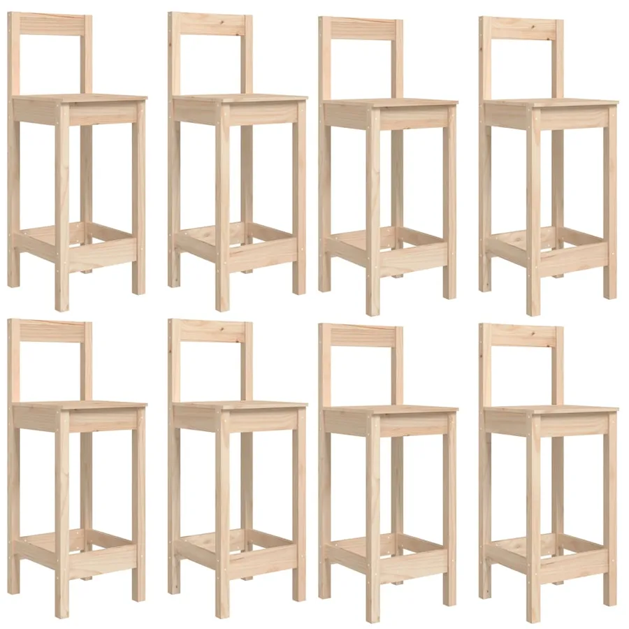 Ensemble de bar de jardin 9 pcs Bois de pin massif - 6