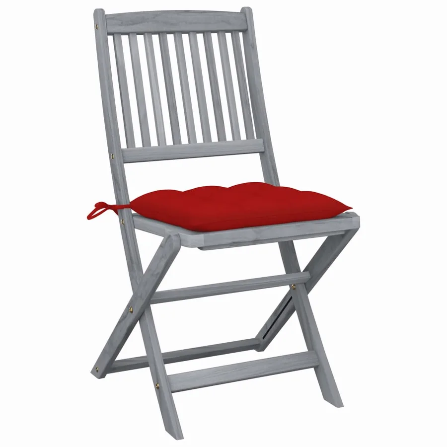 Chaises pliables d'extérieur lot de 6 et coussins Bois d'acacia - 2