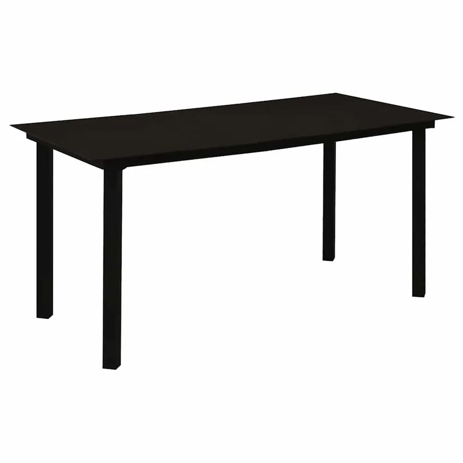 Ensemble à manger de jardin 7 pcs Noir Rotin PVC - 7