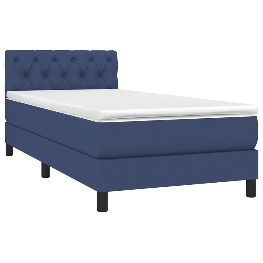Sommier à lattes de lit avec matelas et LED Bleu 80x200cm Tissu - 3
