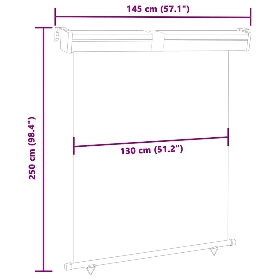 Auvent latéral de balcon 145x250 cm Marron - 10