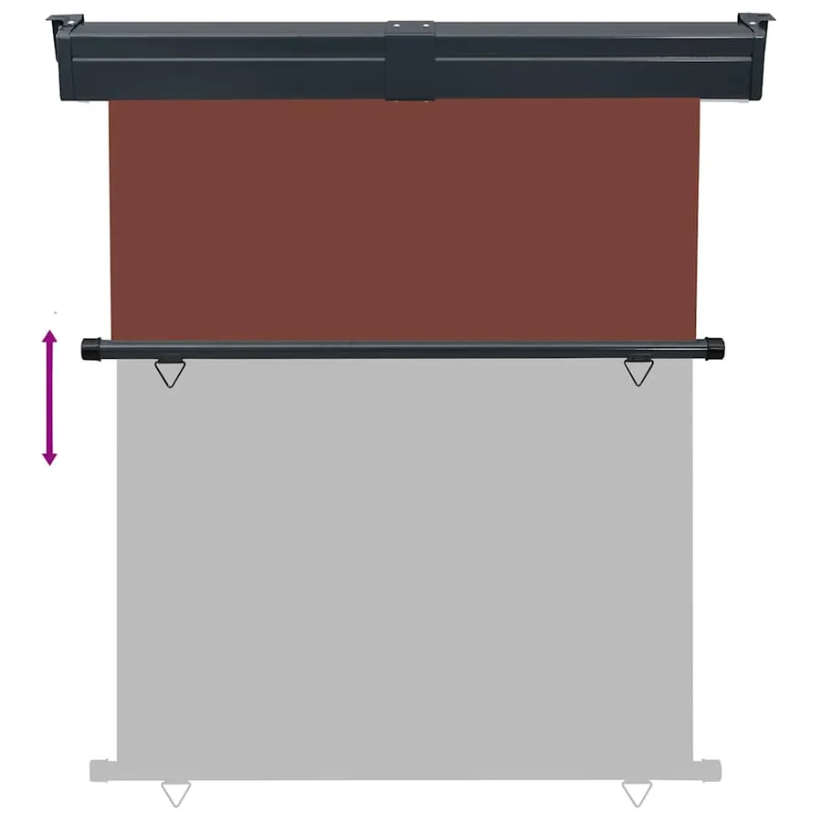 Auvent latéral de balcon 145x250 cm Marron - 5