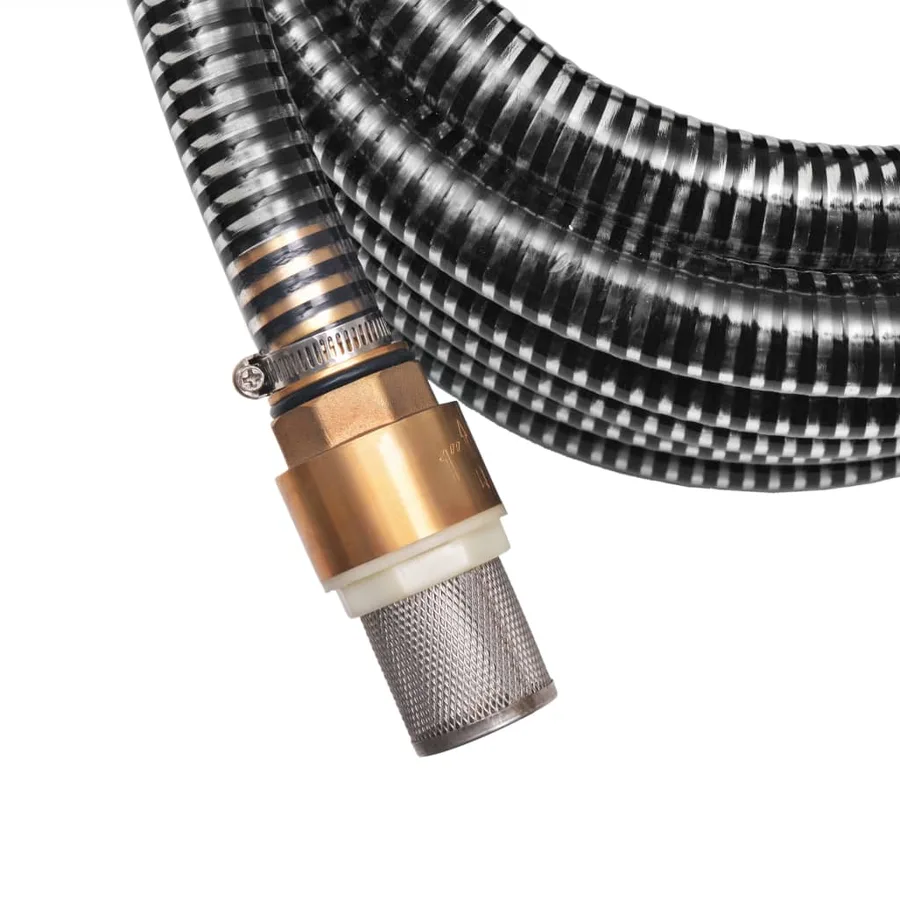 Tuyau d'aspiration avec raccords en laiton 4 m 25 mm Noir - 4