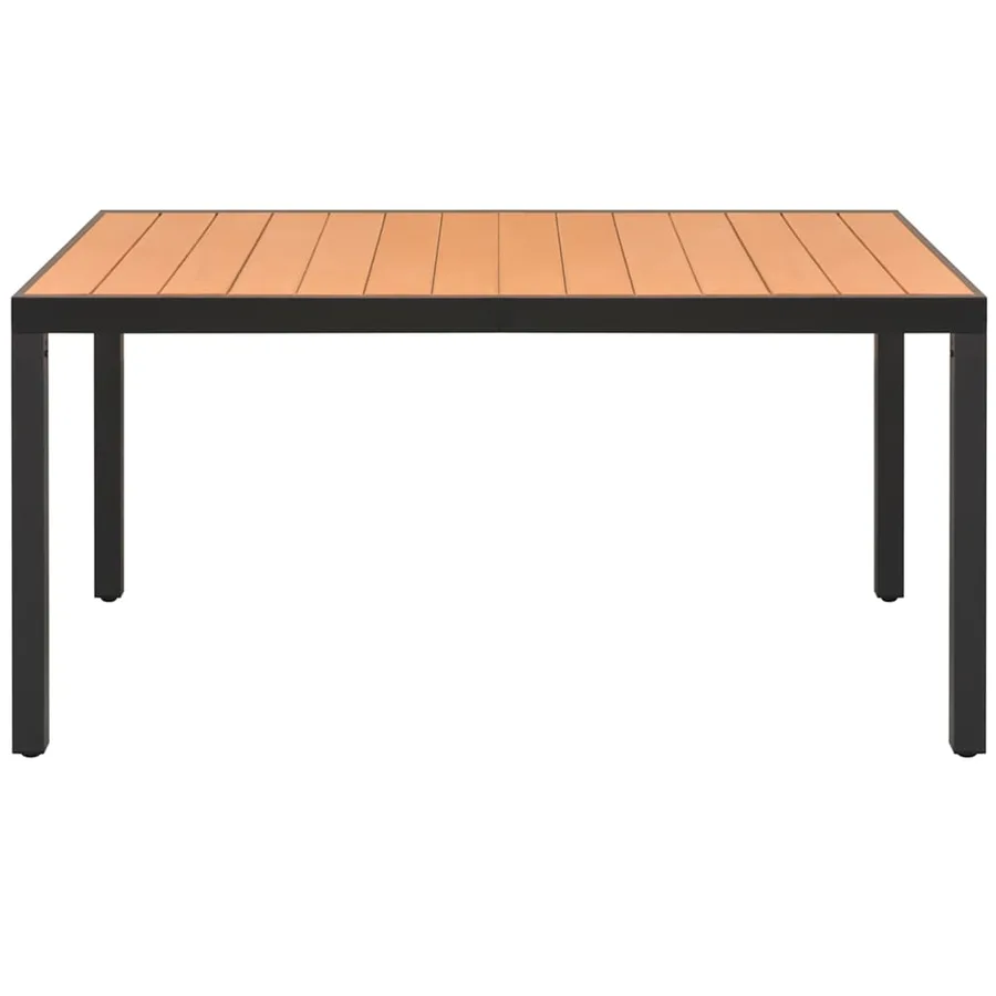 Ensemble à manger de jardin 5pcs PVC résine tressée noir marron - 4