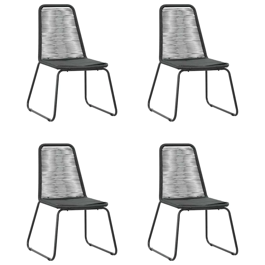 Ensemble à manger de jardin 5pcs PVC résine tressée noir marron - 5