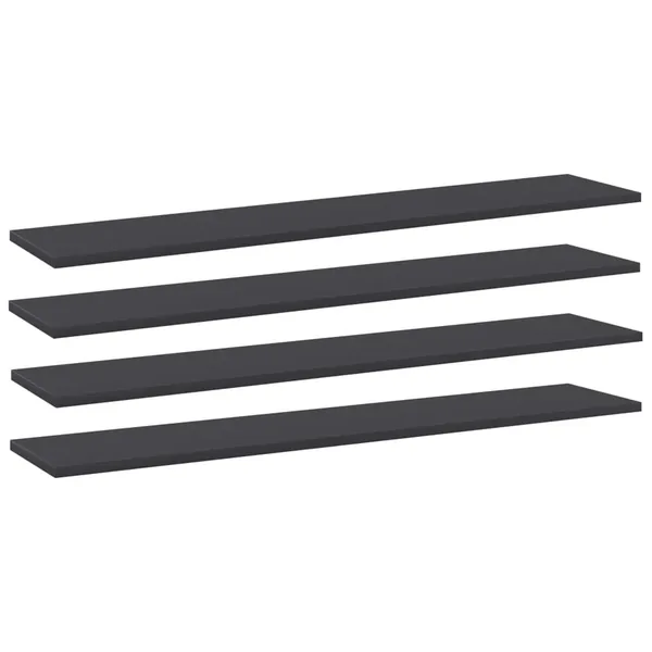 Panneaux de bibliothèque 4 pcs Gris 100x20x1,5 cm Aggloméré