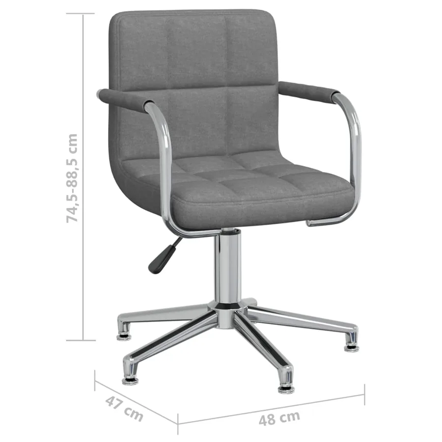 Chaise pivotante de salle à manger Gris clair Tissu - 8