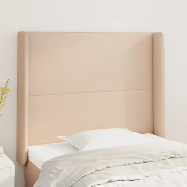 Tête de lit avec oreilles Cappuccino 93x16x118/128cm Similicuir