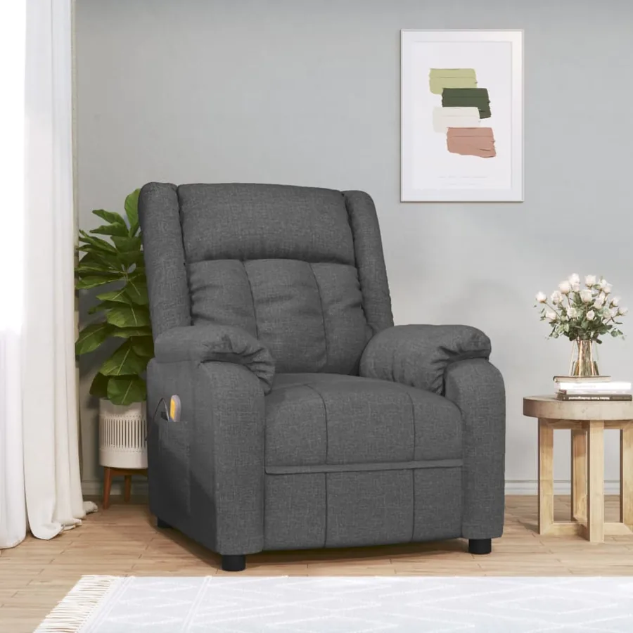 Fauteuil de massage Gris foncé Tissu