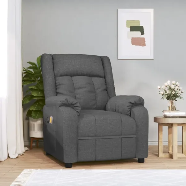Fauteuil de massage Gris foncé Tissu